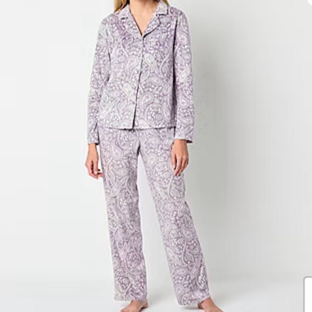 NWT Women's XXL Adonna Gray Paisley Fleece Minky Pajama Set Soft & Comfy!